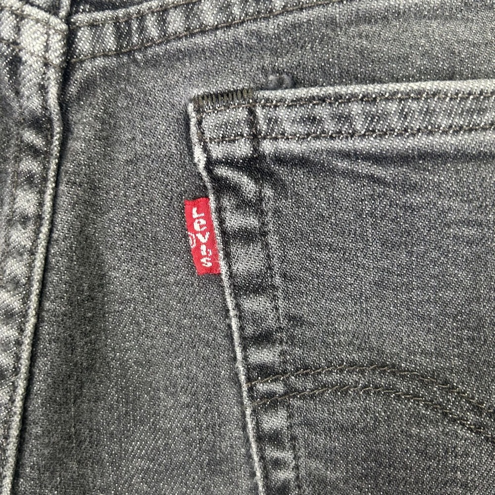 Levis 501XX‎ Selvedge Denim Skinny Jeans Distressed Hem Dark Grey Womens 29x22 - Picture 8 of 15